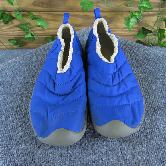 KEEN Boys Slippers Shoes Sz Y 5 Medium Slipper Blue Fabric Slip On - Picture 2 of 6